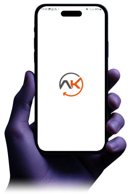 L'application AK Center ouverte sur un téléphone