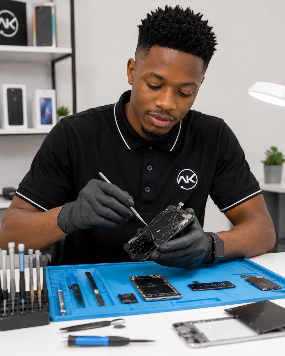 Un technicien AK Center au travail